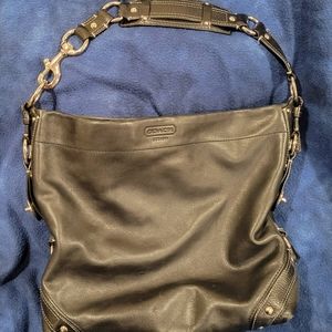 Coach Black Leather Carly Hobo Purse